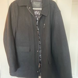 Calvin Klein black wool mens coat